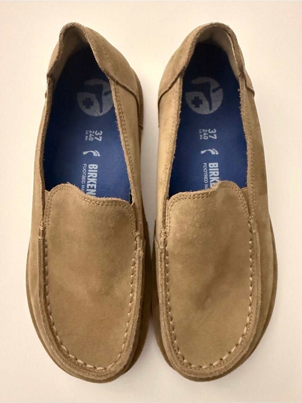 Birkenstock Suede Slip-On Loafer in Taupe size 37